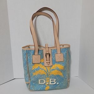 Dooney and Bourke Yellow Tree & Initial Blue/Green Bag